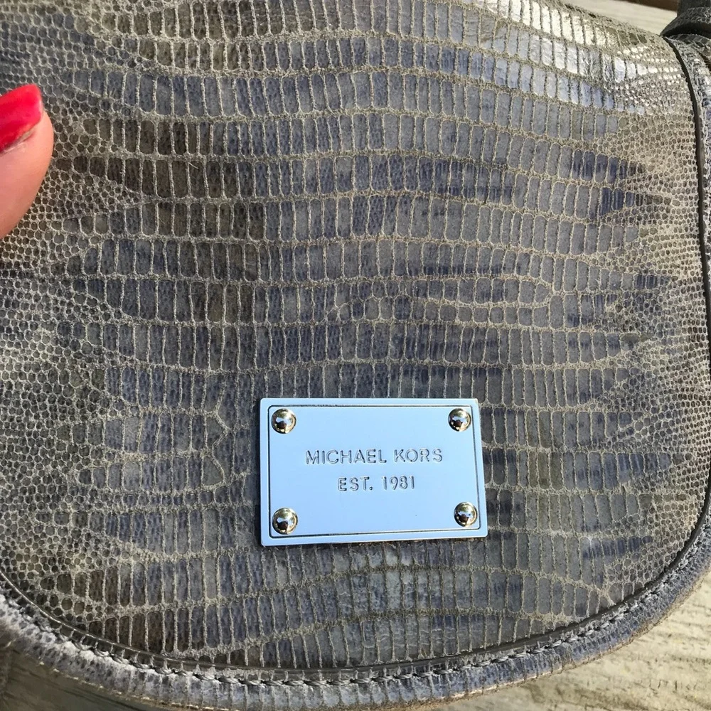 Michael Kors Small Crossbody Bag in Taupe Brown with Gold Hardware